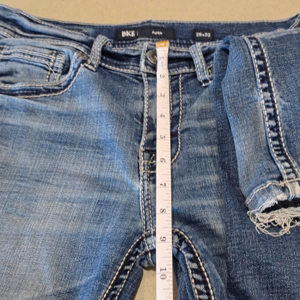 BKE Aden Mens Straight Leg Jeans 29x32 Medium Wash Distressed Denim - Picture 6 of 8